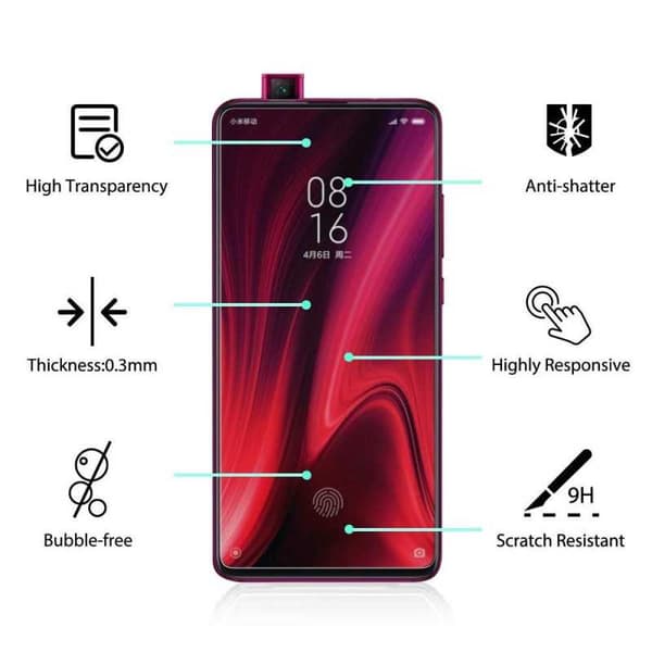 Xiaomi Mi 9T Härdat glas 0.26mm 2.5D 9H