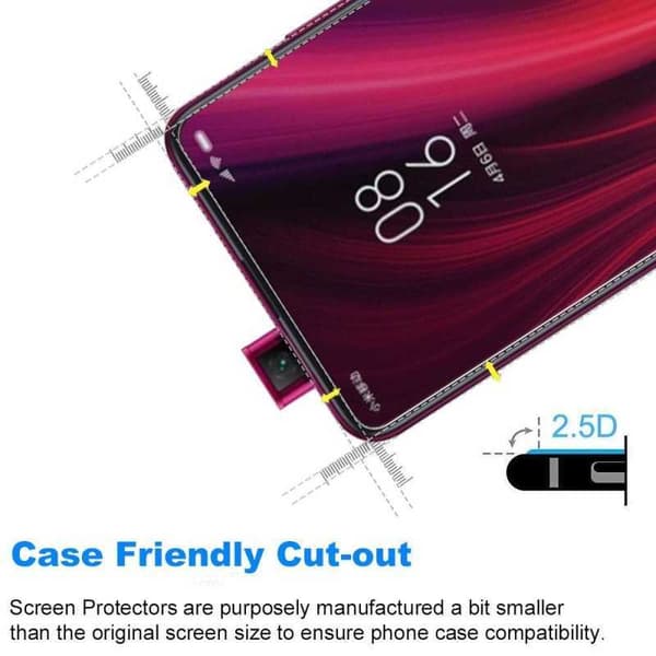 Xiaomi Mi 9T Härdat glas 0.26mm 2.5D 9H