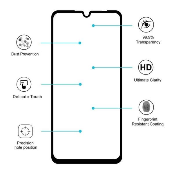 2-PACK Redmi Note 7 Härdat Glas 0.26mm 2.5D 9H Fullframe