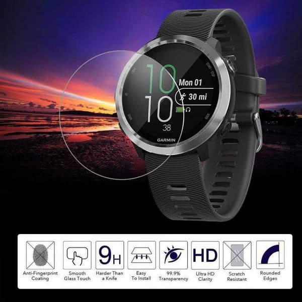 2-PACK Garmin Forerunner 645 Music Tempered Glass 0,2mm 9H 2,5D