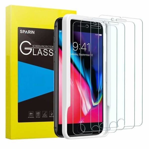 5-PACK iPhone 7 Plus hærdet glas 0,26 mm 2,5D 9H med installationsramme