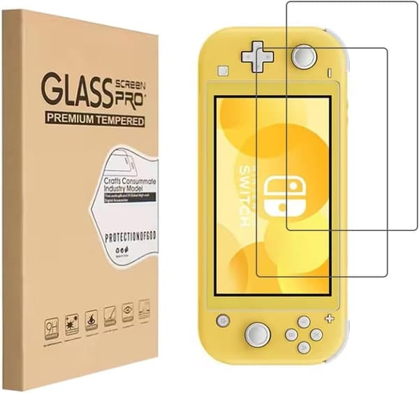 2x Kompatibel med Nintendo Switch Lite hærdet glas skærmbeskytter