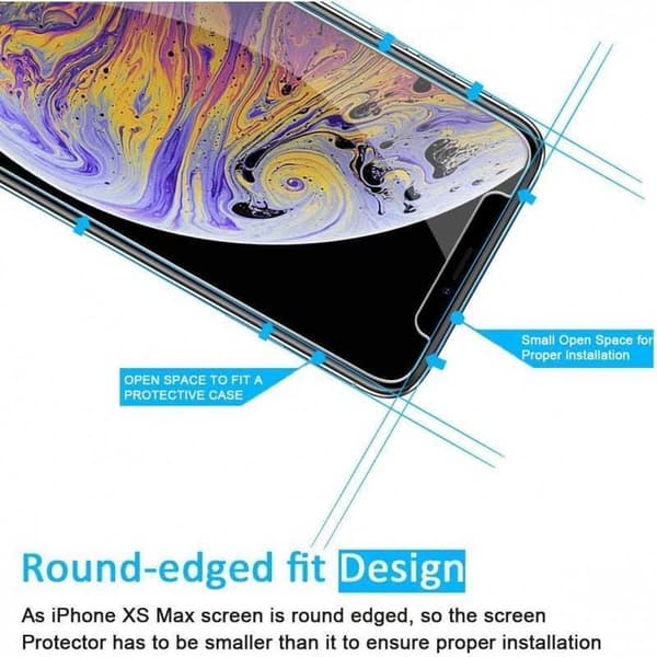 2-PACK iPhone XS Max Härdat glas 0.26mm 2.5D 9H