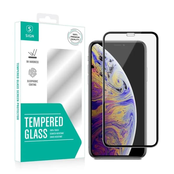 SiGN Skärmskydd i Härdat Glas för iPhone 11 Pro- X-XS med Monteringsram