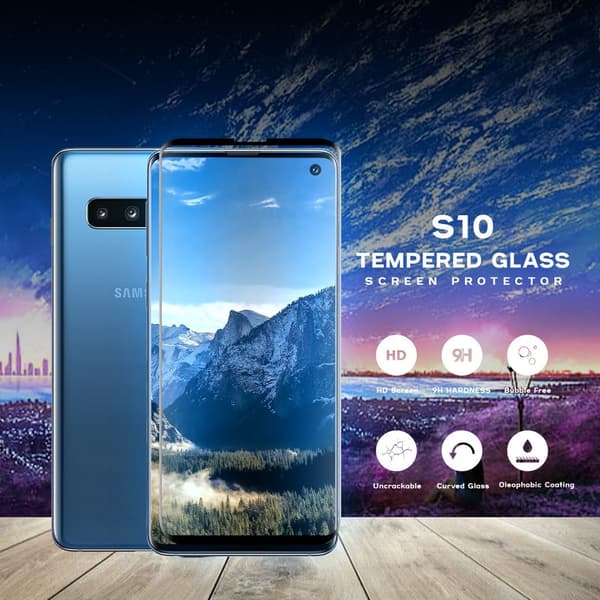 Samsung Galaxy S10 - Härdat glas 9H – Super kvalitet 3D Skärmskydd
