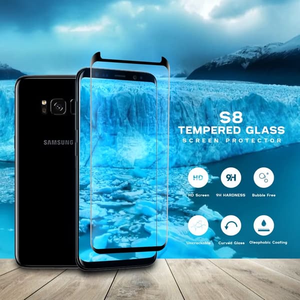 Samsung Galaxy S8 - Härdat glas 9H – Super kvalitet 3D Skärmskydd