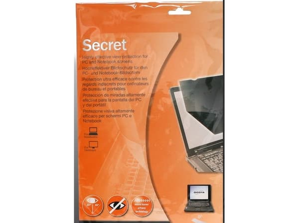 DICOTA - Notebookpersonvernsfilter - 2-veis - innstikksdel/klebemiddel - 14" bredde - svart