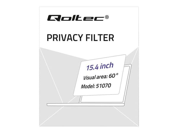 Qoltec - Notebookpersonvernsfilter - 15.4" - gjennomsiktig