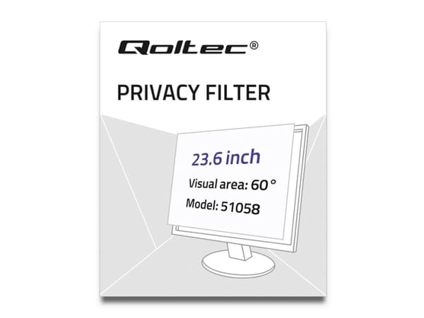 Qoltec 51058, 59,9 cm (23.6"), 16:9, Näyttö, Yksityisyys