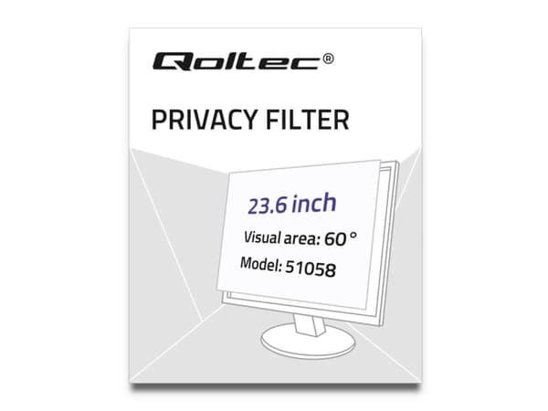 Qoltec 51058, 59,9 cm (23.6"), 16:9, Näyttö, Yksityisyys