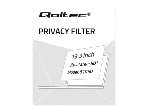 Qoltec 51050 - Notebookpersonvernsfilter - 13,3" bredde Gjennomsiktig