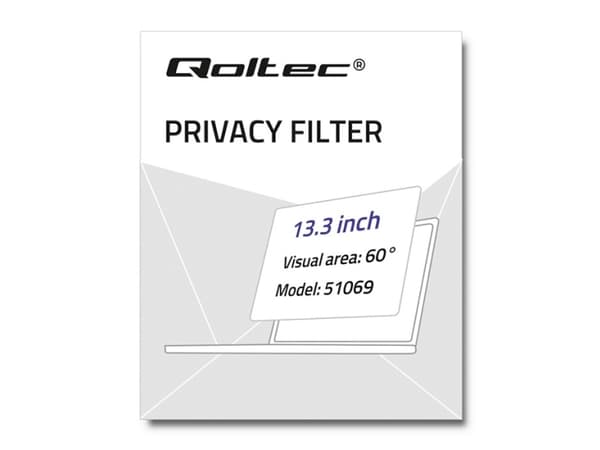 Qoltec - Notebookpersonvernsfilter - 13,3" bredde - gjennomsiktig