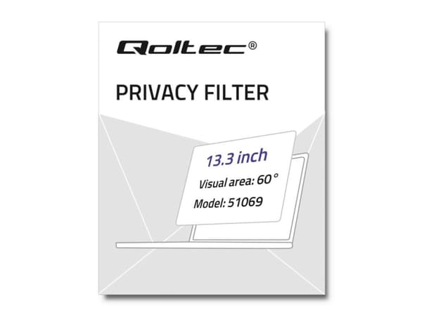 Qoltec - Notebookpersonvernsfilter - 13,3" bredde - gjennomsiktig