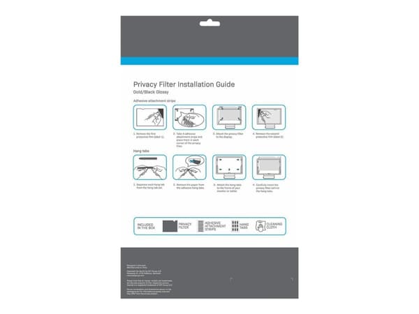 eSTUFF - Notebookpersonvernsfilter - 2-veis - avtakbar - 15,6" bredde - svart, gull