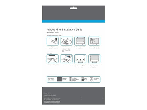 eSTUFF - Notebookpersonvernsfilter - 2-veis - avtakbar - klebemiddel - 12.5" - gull