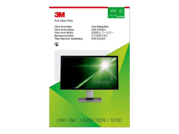 3M AG215W9B, 54,6 cm (21.5"), 16:9, Näyttö, Kehyksetön näytön yksityisyyssuodatin, Häikäisynesto, 82,009500496 g