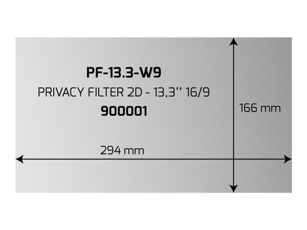 Port Designs Privacy Filter 2D, 33,8 cm (13.3"), 16:9, Kannettava tietokone, Kehyksetön näytön yksityisyyssuodatin, Häikäisynesto, 41 g