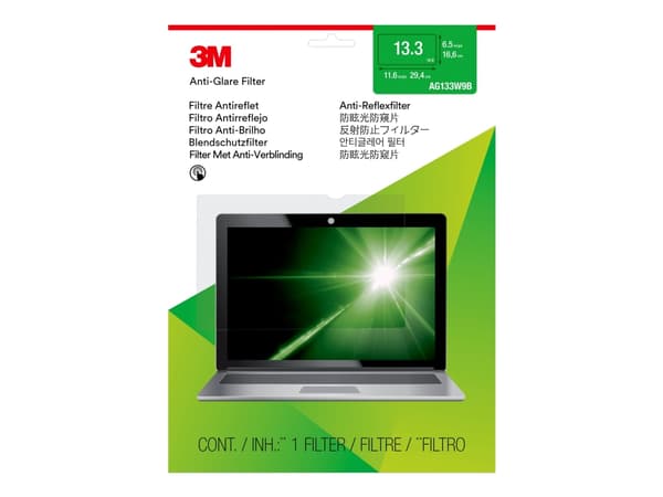 3M Anti-Glare-filter til 13,3" widescreen laptop - Notebook anti-genskinsfilter - 13,3" bred - klar