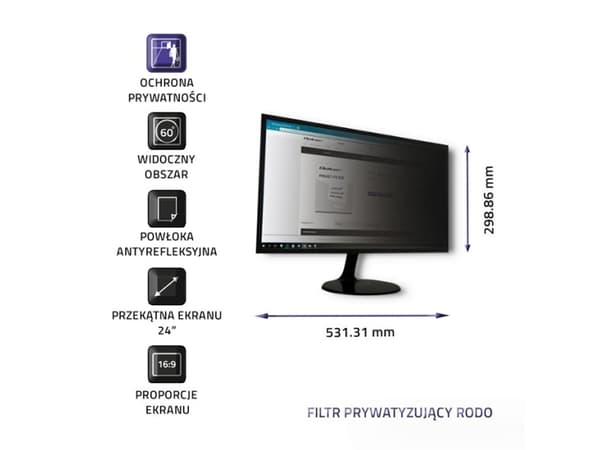 Qoltec 51060, 61 cm (24"), 16:9, Näyttö