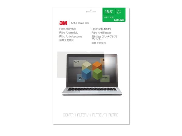3M Anti-Glare-filter til 15,6" widescreen laptop - Näytön anti-genskinfilter - 15,6" bred - klar