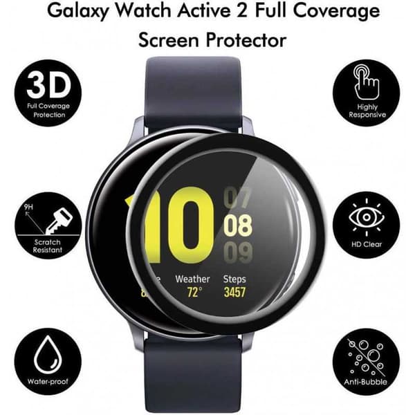 2-PACK Samsung Watch Active 2 40 mm 3D hærdet glas 0,2 mm 9H