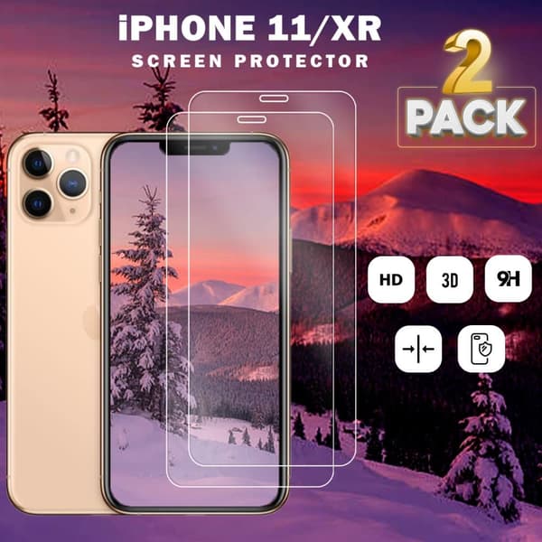 2-Pack iPhone 11 / XR - Härdat Glas 9H - Super Kvalitet 3D Skärmskydd 2-Pack iPhone 11 / XR - Härdat Glas 9H - Super Kvalitet 3D Skärmskydd