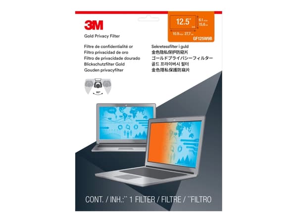 3M personvernfilter i gull - Notebookpersonvernsfilter - 12.5" - gull