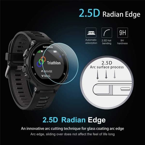 2-PACK Garmin Forerunner 735xt Härdat Glas 0.2mm 9H 2.5D