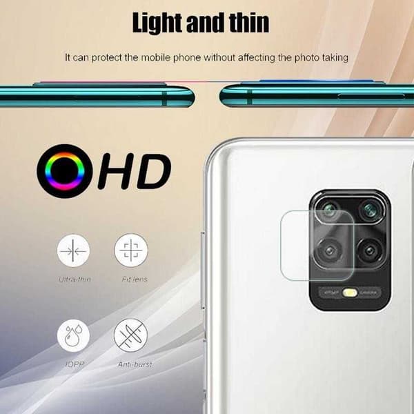 Xiaomi Redmi Note 9S / 9 PRO Kamera Skydd Linskydd Flexibelt Glas