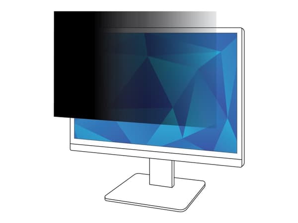 3M Tietoturvasuoja 23,6-tuumaisiin laajanäyttöihin, 59,9 cm (23.6"), 16:9, Näyttö, Kehyksetön näytön yksityisyyssuodatin, Häikäisynesto