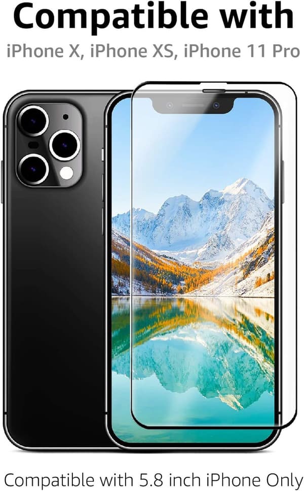 2-pakning herdet glass fulldekkende skjermbeskytter iPhone X / XS
