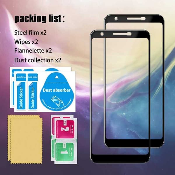 2-PACK Google Pixel 3a Härdat Glas 0.26mm 2.5D 9H Fullframe