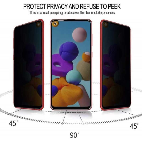 2-PACK Samsung A21s Privacy Härdat glas 0.26mm 2.5D 9H