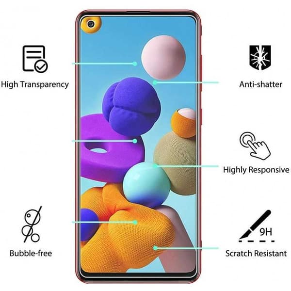 2-PACK Samsung A21s Hærdet glas 0,26 mm 2,5D 9H