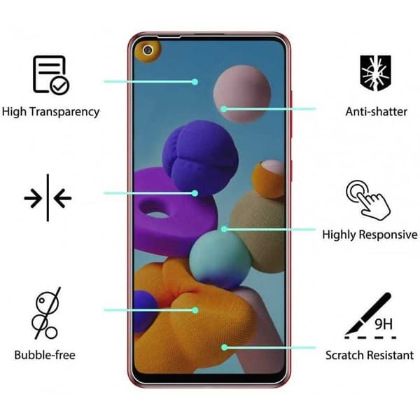 Samsung A21s Privacy Hærdet glas 0,26 mm 2,5D 9H