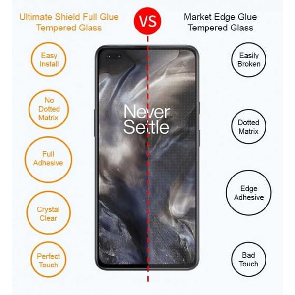 2-PAK OnePlus Nord hærdet glas 0,26 mm 2,5D 9H fuldramme