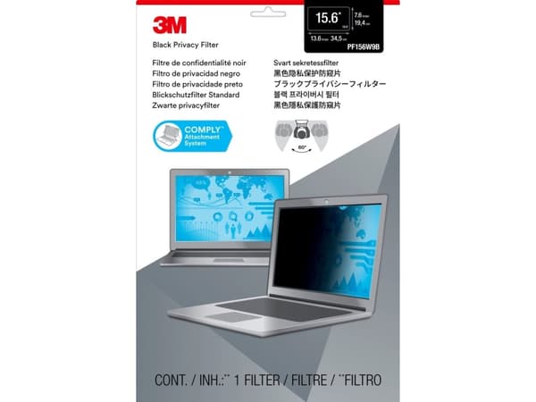 3M personvernfilter - Notebookpersonvernsfilter - 15.6" - svart