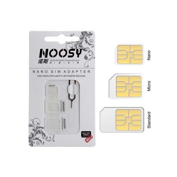 Noosy adaptersæt til SIM-kort med nøgle - Hvid
