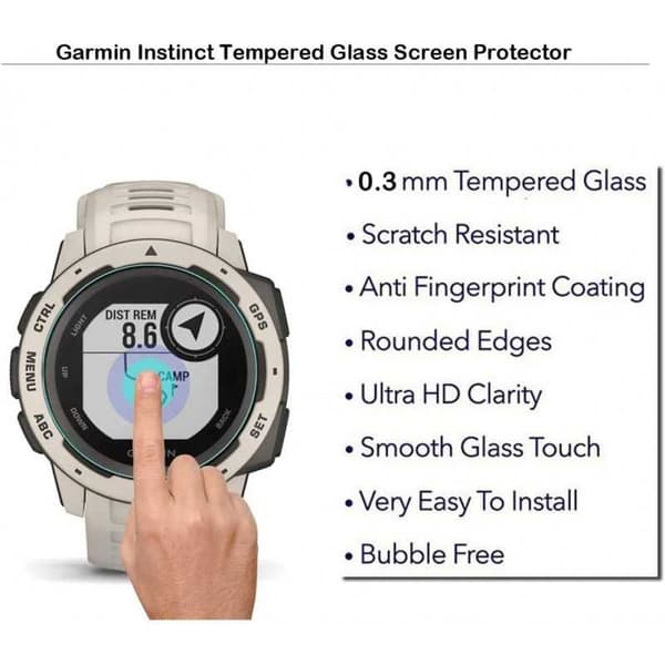 2-PACK Garmin Instinct Solar Härdat Glas 0.2mm 9H 2.5D
