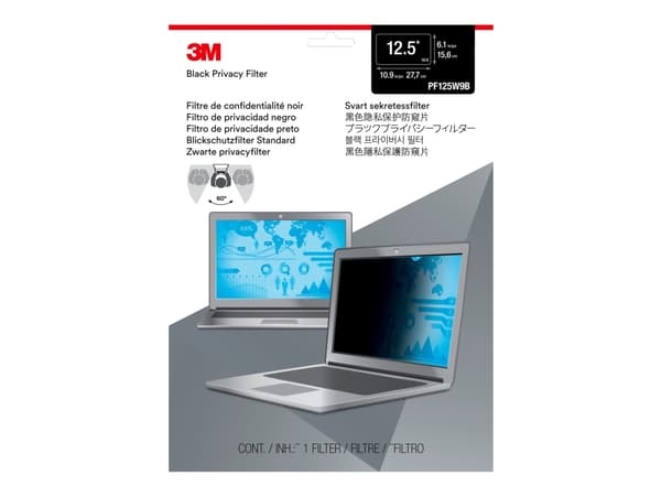 3M PF12.5W9, 31,8 cm (12.5"), 16:9, Bärbar dator