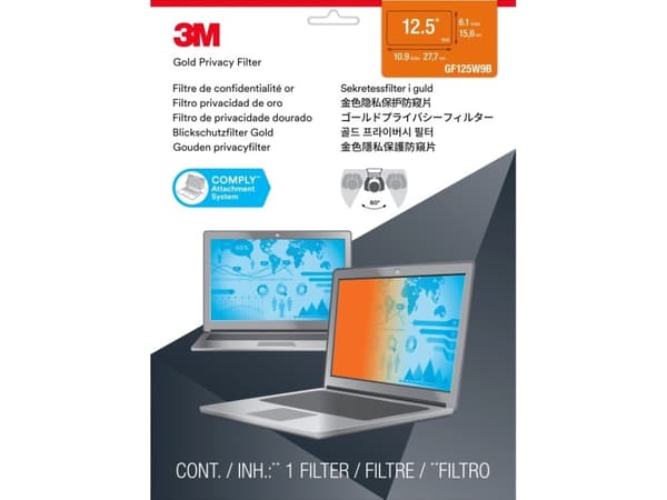 3M personvernfilter i gull - Notebookpersonvernsfilter - 12.5" - gull