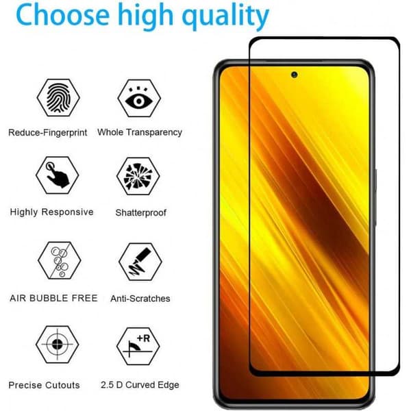 2-PAKKE Xiaomi Poco X3 NFC hærdet glas 0,26 mm 2,5D 9H Fullframe