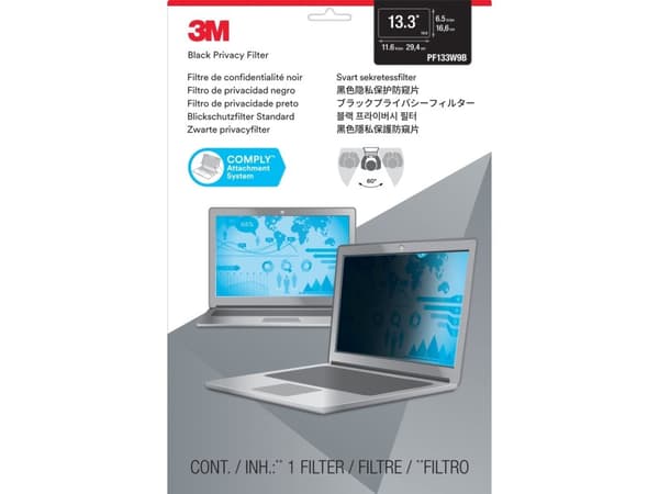 3M personvernfilter - Notebookpersonvernsfilter - 13.3" - svart