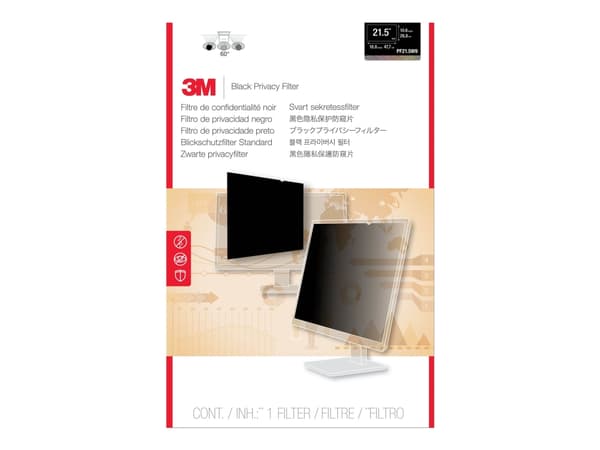 3M personvernfilter - Personvernfilter for skjerm - 21.5" - svart