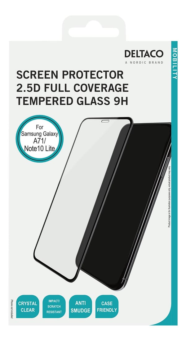 Screen protector Samsung A71/Note10 Lite2.5D fullcover glass