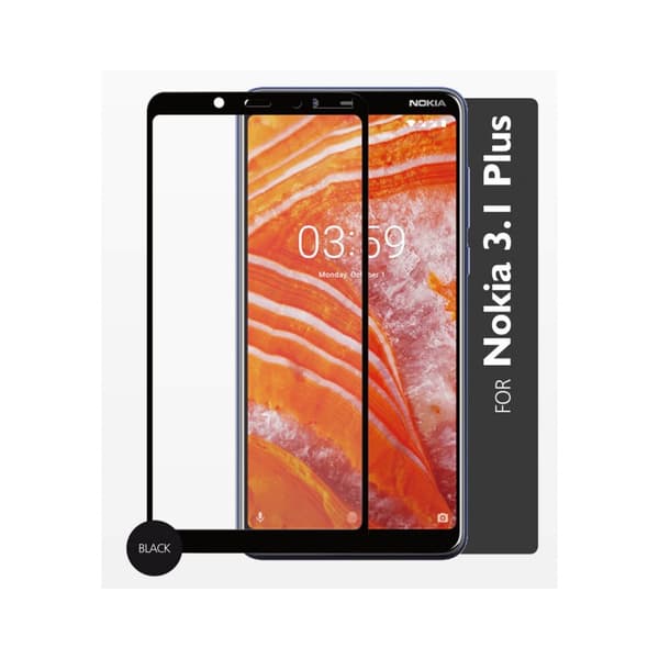 GEAR Herdet Glass 2,5D Full Cover Nokia 3.1 Plus