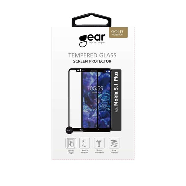 GEAR Herdet Glass 2,5D Full Cover Nokia 5.1 Plus