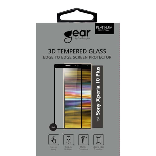 GEAR Panssarilasi 3D Full Cover Black Sony Xperia 10 Plus