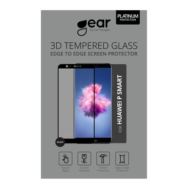 GEAR Panssarilasi 3D Huawei P Smart Edge to Edge Musta