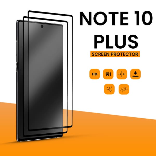 2- Pack Samsung Galaxy Note 10 Plus - Härdat Glas 9H - Super Kvalitet 3D Skärmskydd